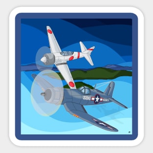 F4U Corsair VS Zero Sticker